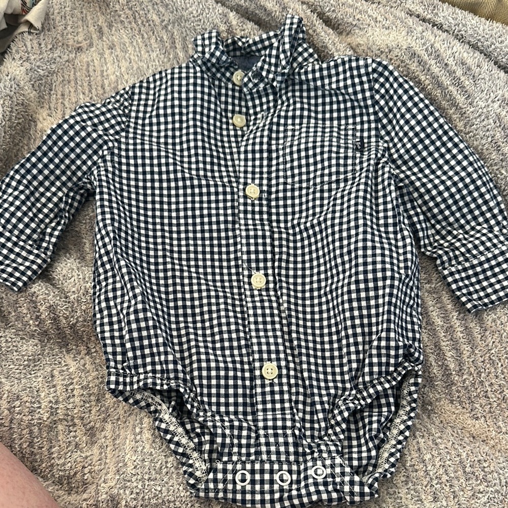 OshKosh B'gosh Black and White Checkered Bodysuit
